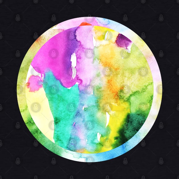 Abstract watercolor circle by lausn